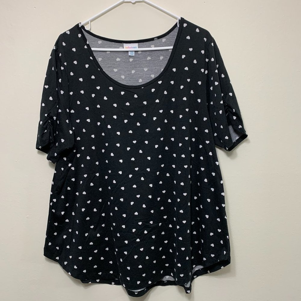 LuLaRoe Morgan- Black with white hearts